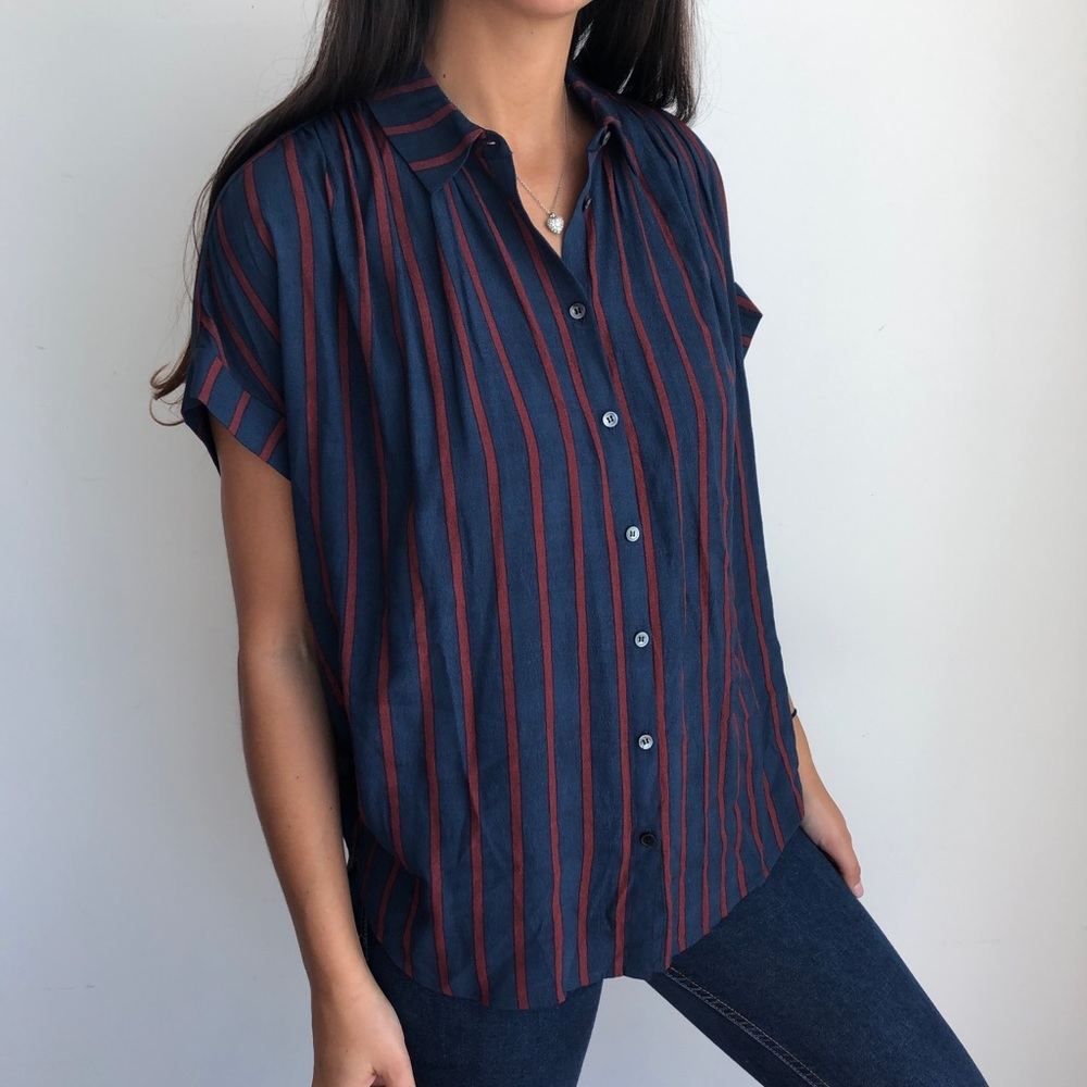 Madewell drapey central shirt in Cornelia stripe - Picture 2 of 8